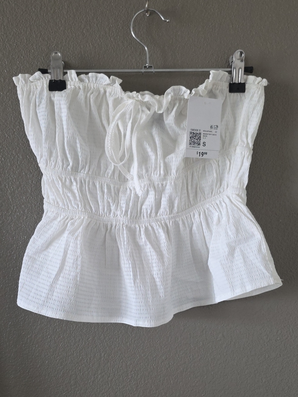 White Strapless Top